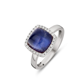 Bague One More  Pantelleria avec quartz sodalite et Diamants Or Blanc