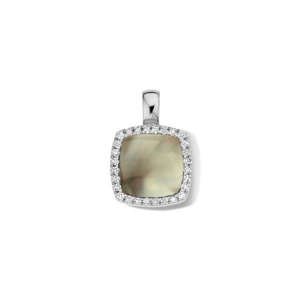 Pendentif One More Pendentif Pantelleria prasiolite nacre et Diamants Or Blanc