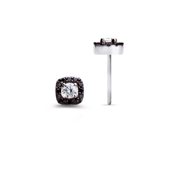 Boucles d'oreilles One More  Salina Diamants blancs et noires Or Blanc