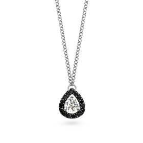 Collier One More  Salina Diamants blancs et noirs Or Blanc