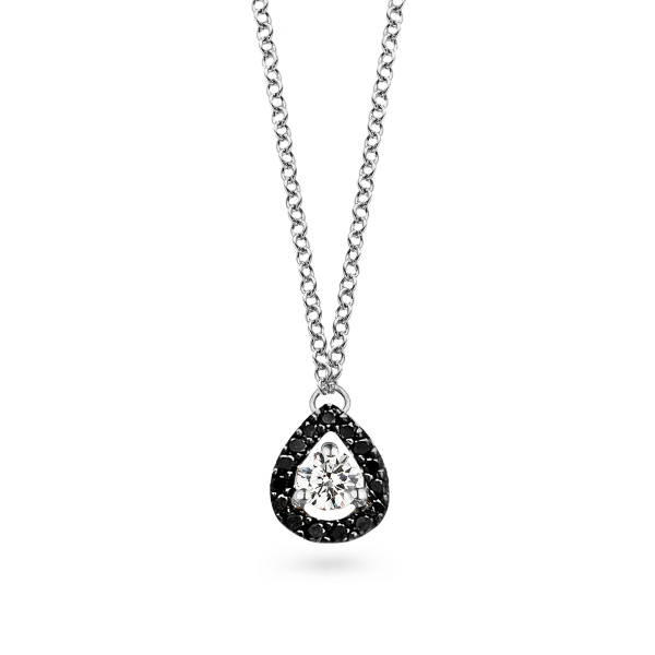 Collier One More  Salina Diamants blancs et noirs Or Blanc