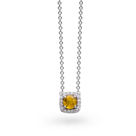 Collier One More  Salina saphir jaune et Diamants Or Blanc