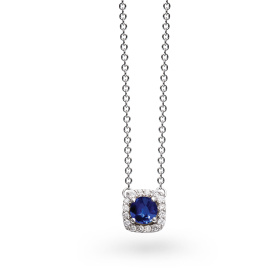 Collier One More  Salina saphir bleu et Diamants Or Blanc