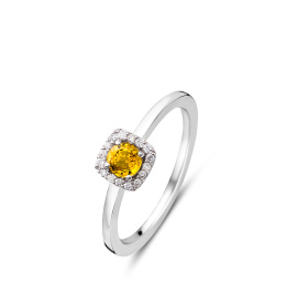 Bague One More  Salina saphir jaune et Diamants Or Blanc