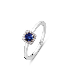 Bague One More  Salina saphir bleu et Diamants Or Blanc