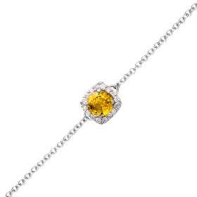 Bracelet One More  Salina saphir jaune et Diamants Or Blanc