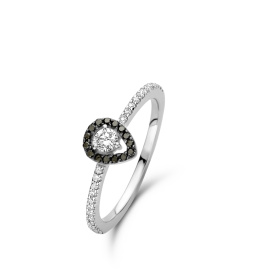 Bague One More  Salina Diamants blancs et noirs Or Blanc