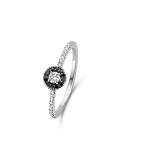 Bague One More  Salina Diamants blancs et noirs Or Blanc
