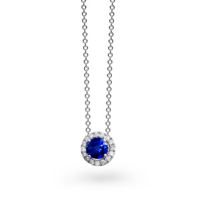 Collier One More  Salina saphir bleu et Diamants Or Blanc