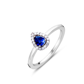 Bague One More  Salina saphir bleu et Diamants Or Blanc