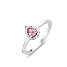 Bague One More  Salina saphir rose et Diamants Or Blanc