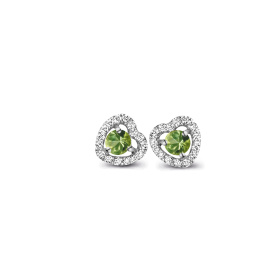 Boucles d'oreilles One More  Salina saphir vert et Diamants Or Blanc