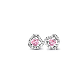 Boucles d'oreilles One More  Salina saphir rose et Diamants Or Blanc