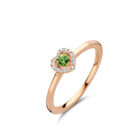Bague One More  Salina saphir vert et Diamants Or Rose