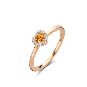 Bague One More  Salina saphir orange et Diamants Or Rose