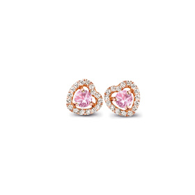 Boucles d'oreilles One More  Salina saphir rose et Diamants Or Rose