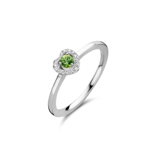 Bague One More  Salina saphir vert et Diamants Or Blanc