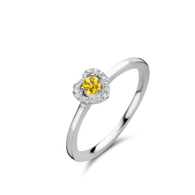 Bague One More  Salina saphir jaune et Diamants Or Blanc