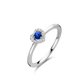 Bague One More  Salina saphir bleu et Diamants Or Blanc