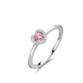 Bague One More  Salina saphir rose et Diamants Or Blanc