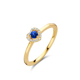 Bague One More  Salina saphir bleu et Diamants Or Jaune
