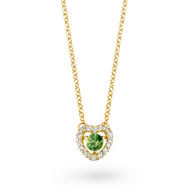 Collier One More  Salina saphir vert et Diamants Or Jaune