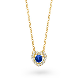 Collier One More  Salina saphir bleu et Diamants Or Jaune