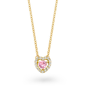Collier One More  Salina saphir rose et Diamants Or Jaune