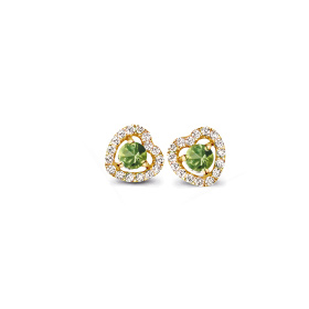 Boucles d'oreilles One More  Salina saphir vert et Diamants Or Jaune