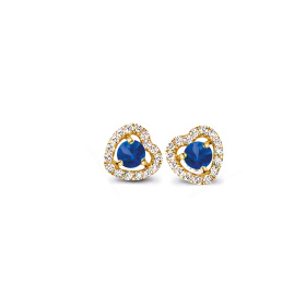 Boucles d'oreilles One More  Salina saphir bleu et Diamants Or Jaune