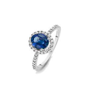 Bague One More  Salina saphir bleu et Diamants Or Blanc