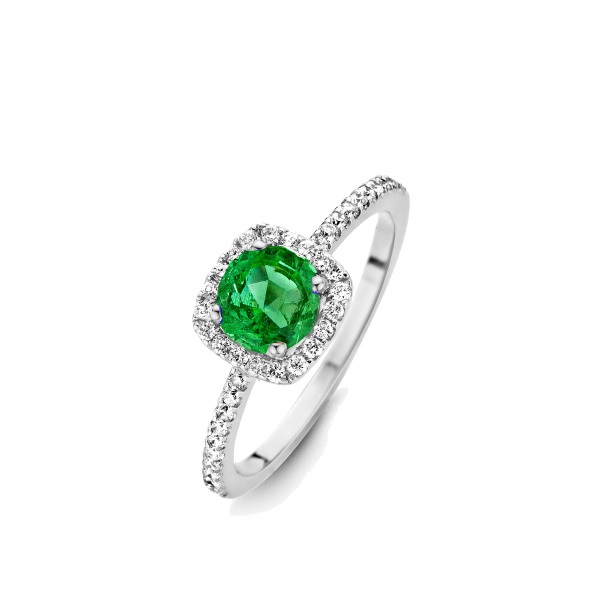 Bague One More  Salina emeraude et Diamants Or Blanc