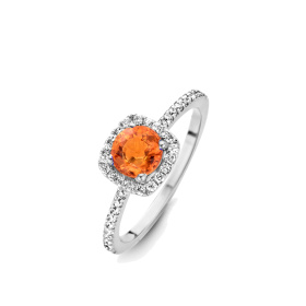 Bague One More  Salina saphir orange et Diamants Or Blanc