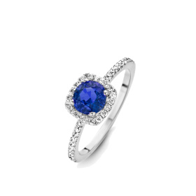 Bague One More  Salina saphir bleu et Diamants Or Blanc