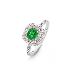 Bague One More  Salina emeraude et Diamants Or Blanc