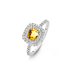 Bague One More  Salina saphir jaune et Diamants Or Blanc