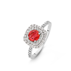 Bague One More  Salina rubis et Diamants Or Blanc