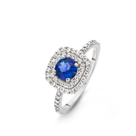 Bague One More  Salina saphir bleu et Diamants Or Blanc