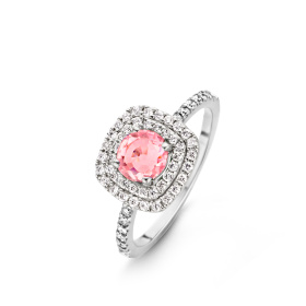 Bague One More  Salina saphir rose et Diamants Or Blanc