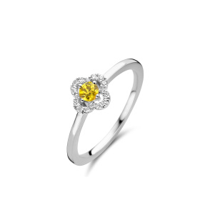 Bague One More  Salina saphir jaune et Diamants Or Blanc