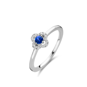 Bague One More  Salina saphir bleu et Diamants Or Blanc