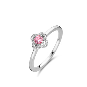 Bague One More  Salina saphir rose et Diamants Or Blanc