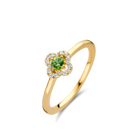 Bague One More  Salina saphir vert et Diamants Or Jaune