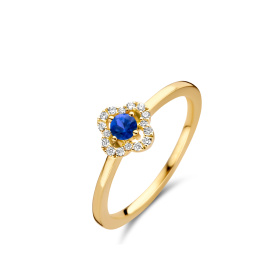 Bague One More  Salina saphir bleu et Diamants Or Jaune