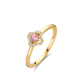 Bague One More  Salina saphir rose et Diamants Or Jaune