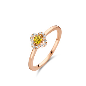 Bague One More  Salina saphir jaune et Diamants Or Rose