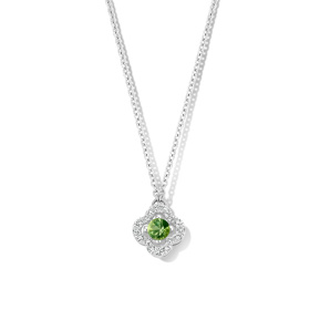 Collier One More  Salina saphir vert et Diamants Or Blanc