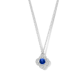 Collier One More  Salina saphir bleu et Diamants Or Blanc