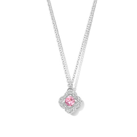 Collier One More  Salina saphir rose et Diamants Or Blanc