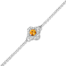 Bracelet One More  Salina saphir orange et Diamants Or Blanc